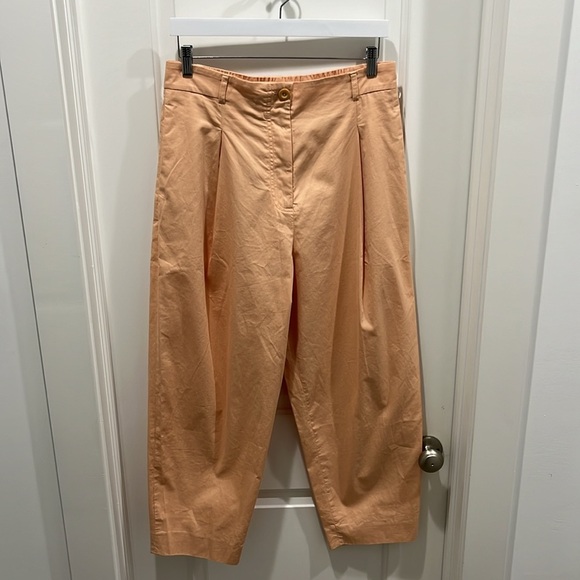 COS Pants - Cos Wide Barrel Leg High Waisted Trousers in Peach Sz 10